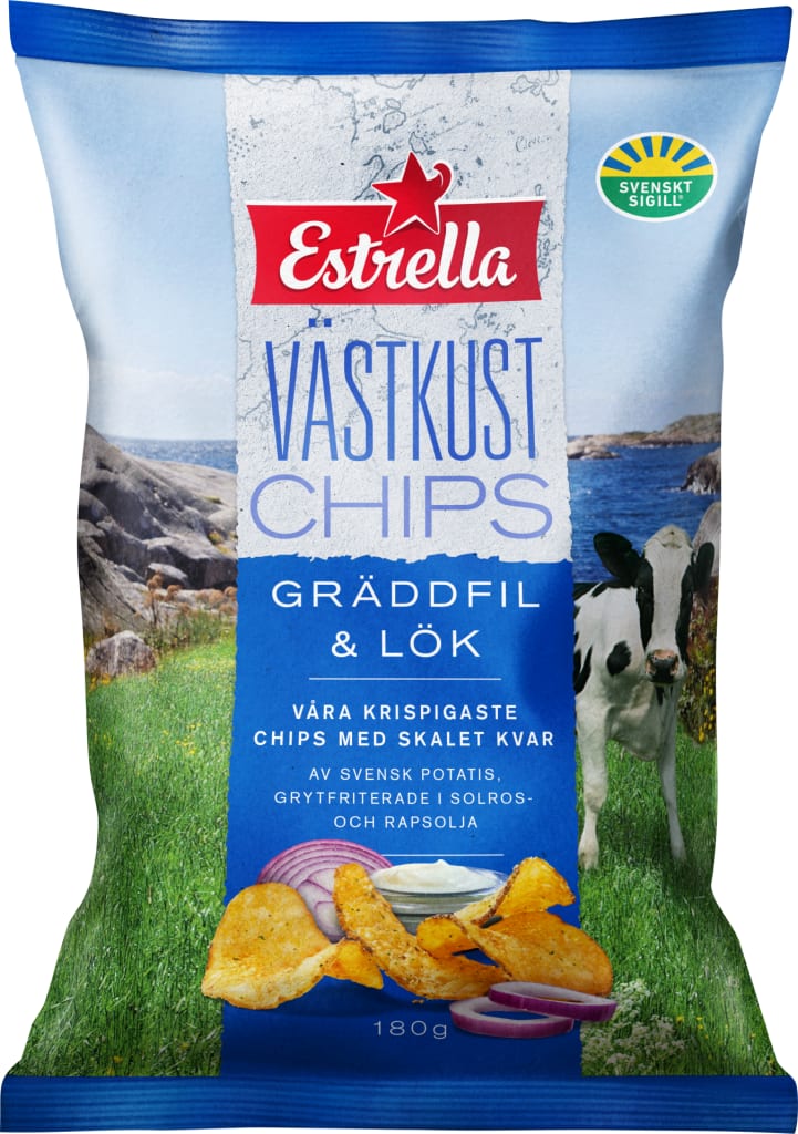 Estrella Västkustchips Gräddfil & Lök