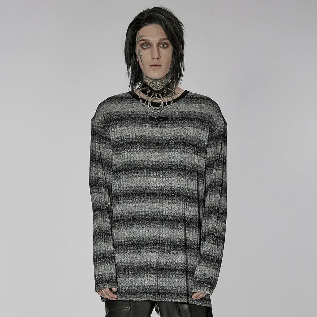 PunkRave Sludge Grunge Striped Tee
