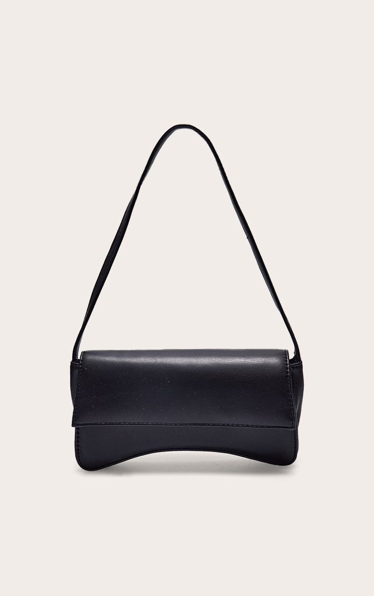 PrettyLittleThing PU Flap Over Baguette Shoulder Bag