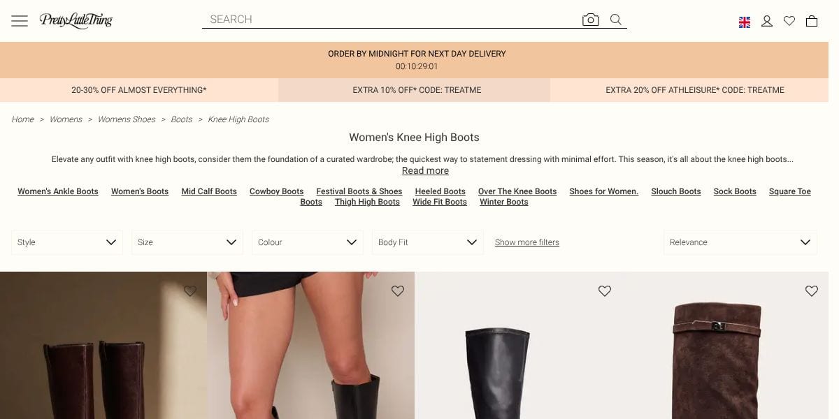 PrettyLittleThing Red PU Croc Point Toe Stiletto Heeled Knee High Boots