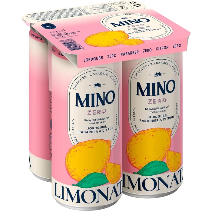 MINO Läsk Jordgubb Rabarber Zero