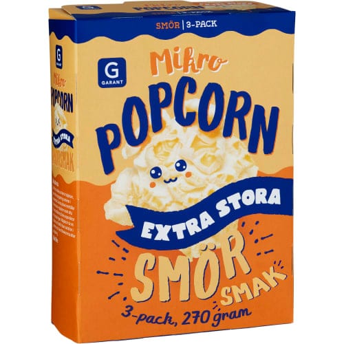 Garant Mikropopcorn Extra Stora Smör