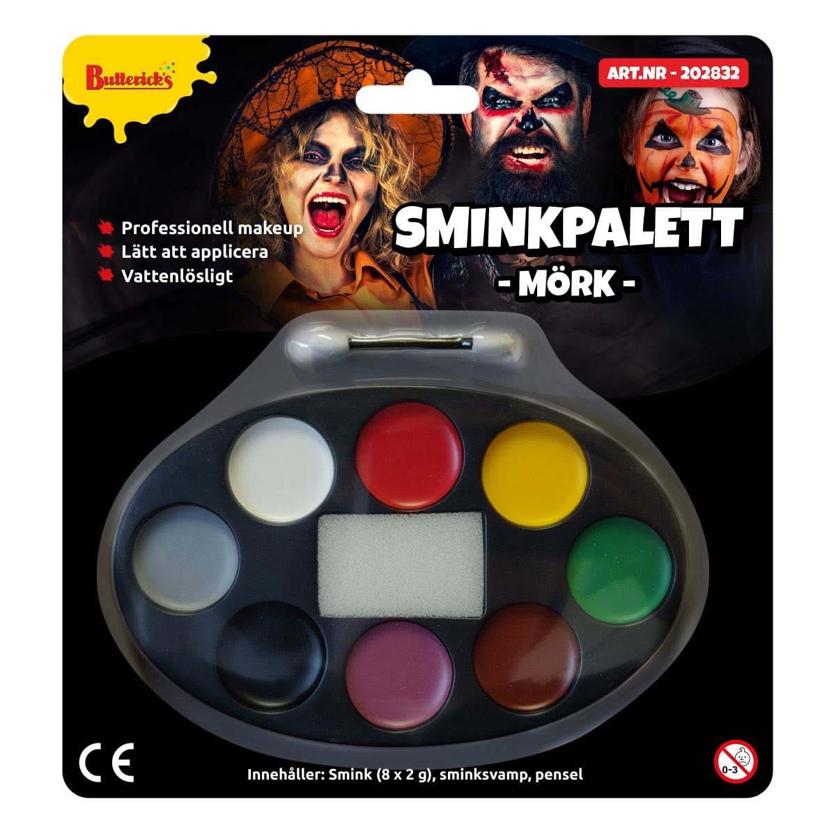 Butterick's Sminkpalett, 8 färger mörk