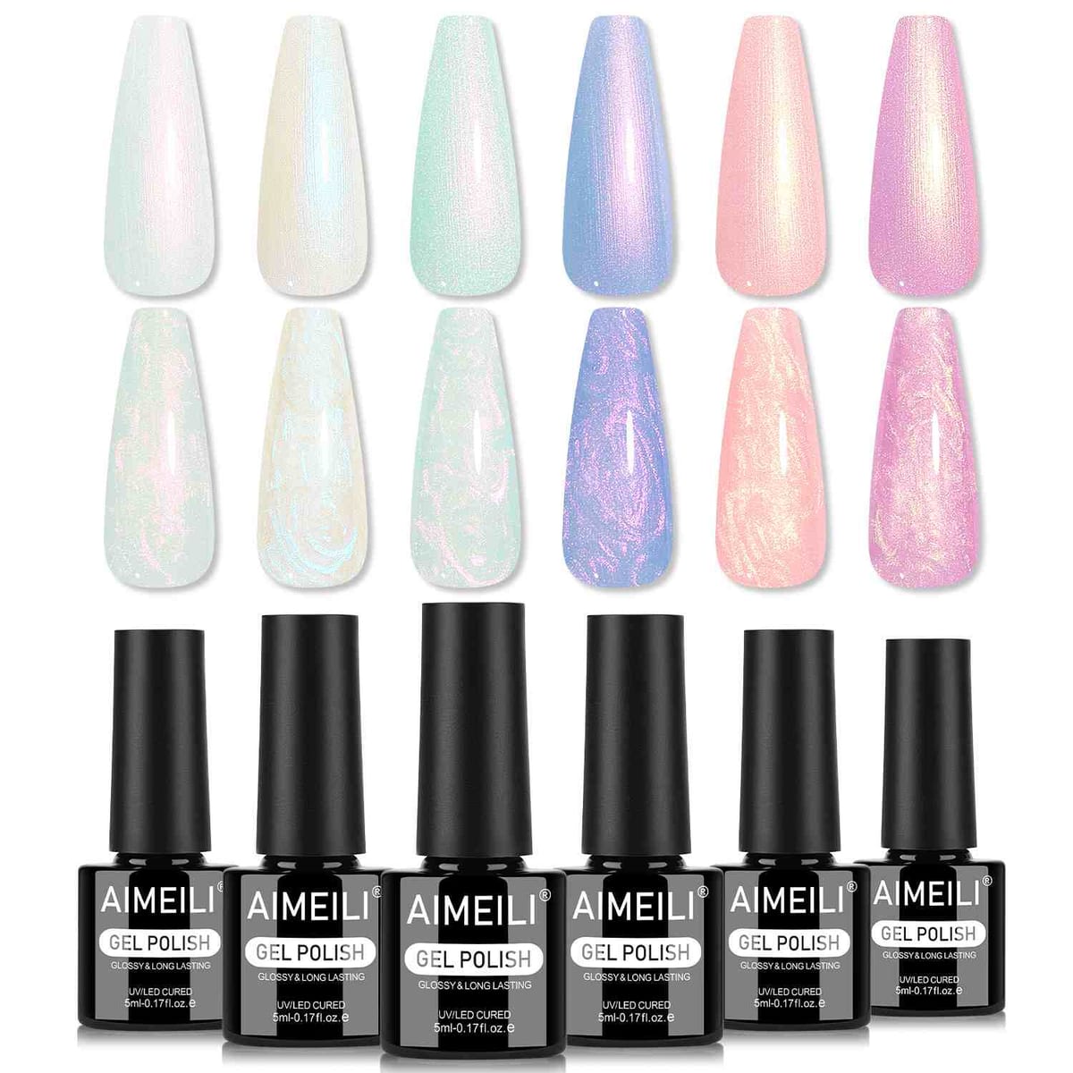 Aimeili Pearl Gel Polish Set – 6 Colours