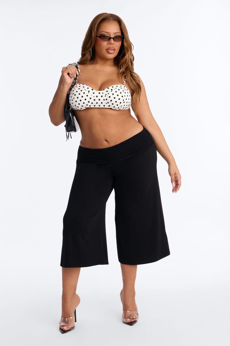 Fashion Nova Kiki Low Rise Foldover Gaucho Pant