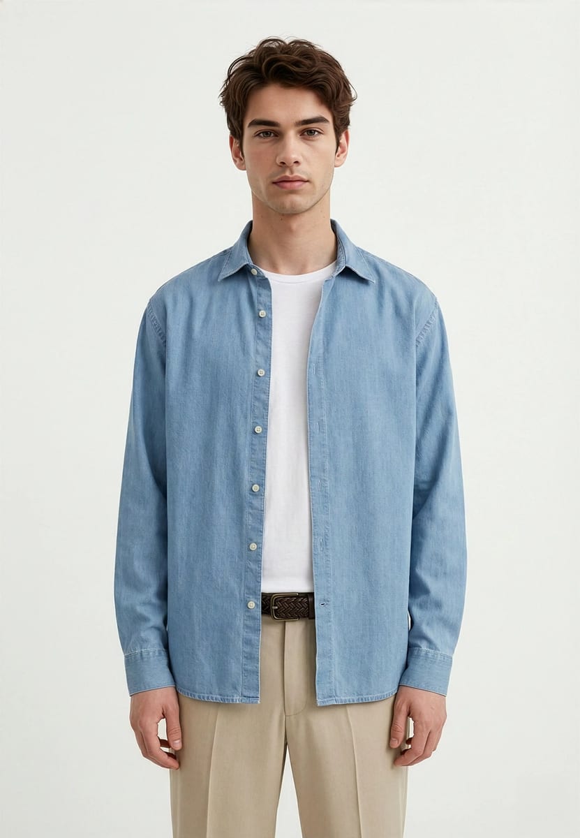 Ciszere Shift Relaxed Washed Denim Shirt