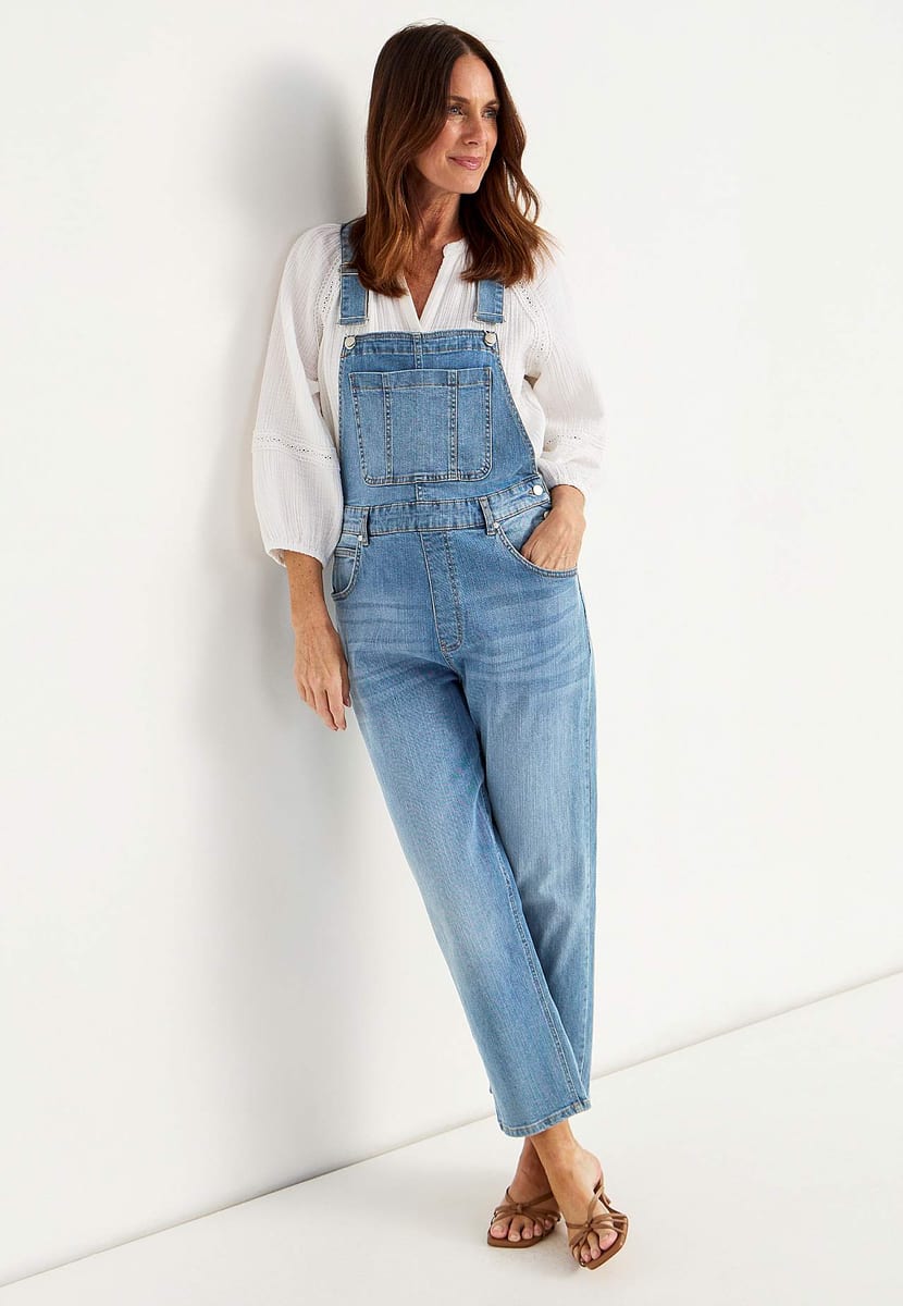 Cellbes Hängselbyxa i denim