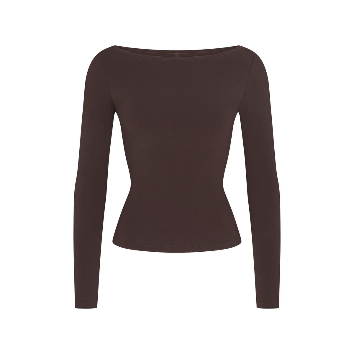 SKIMS Cotton Jersey Long Sleeve Boatneck Top