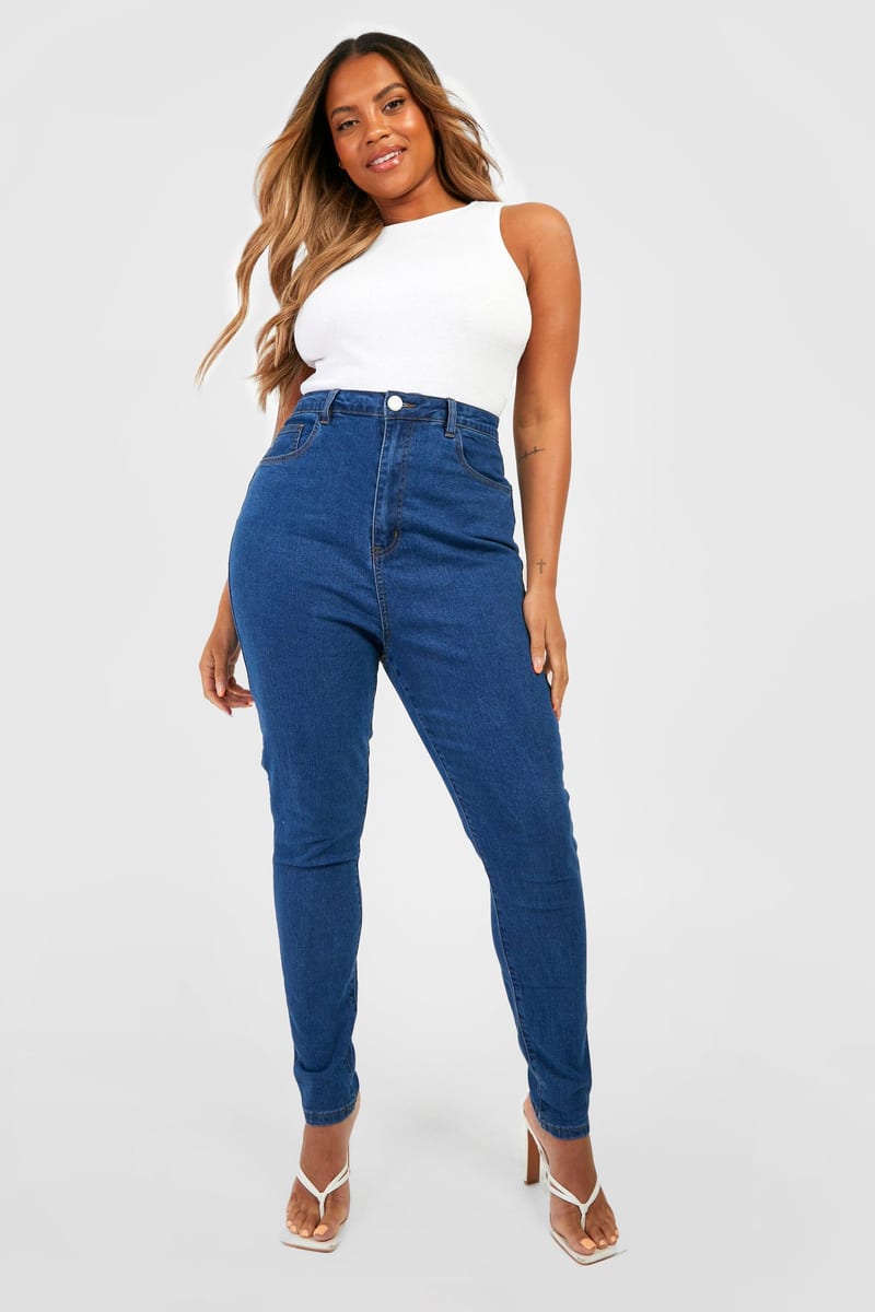 Boohoo Plus 5 Pocket Stretch Skinny Jeans