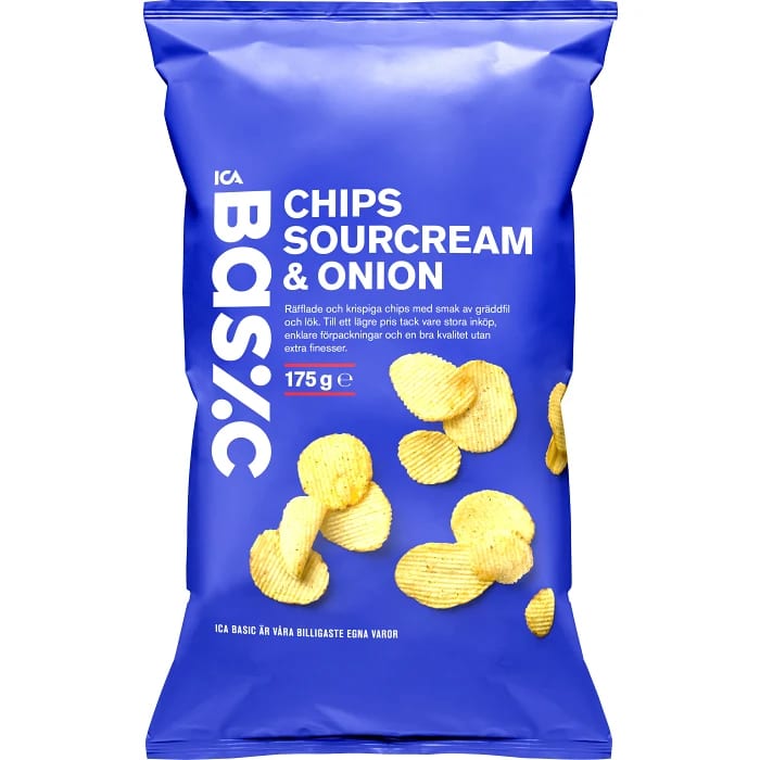 ICA Basic Chips Sourcream & Onion