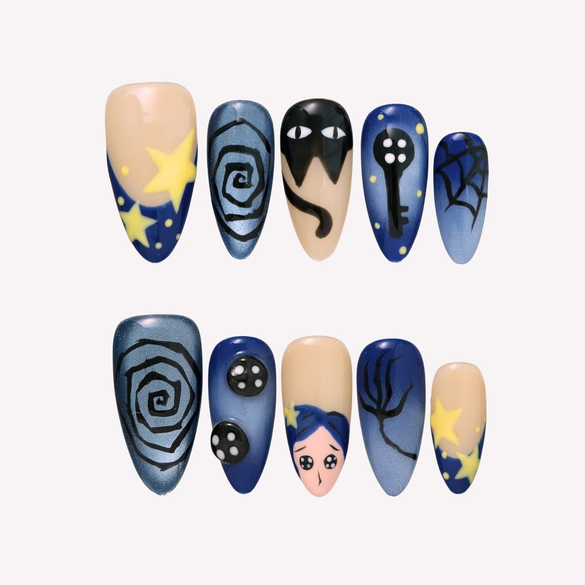 Ersa Nails Coraline-themed press-on nails