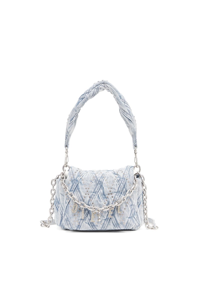 Diesel Charm-D Shoulder S Denim bag with crystals