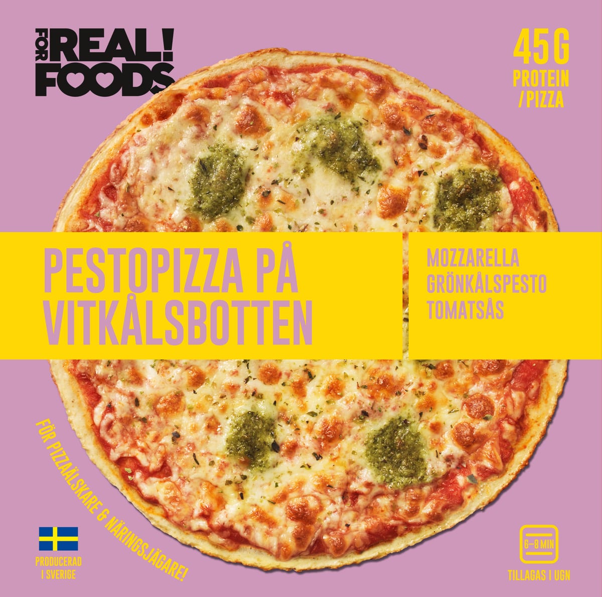 For Real! Foods Pestopizza på vitkålsbotten