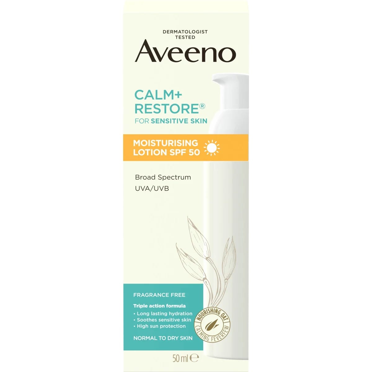 Aveeno CALM+RESTORE Moisturising Lotion SPF 50