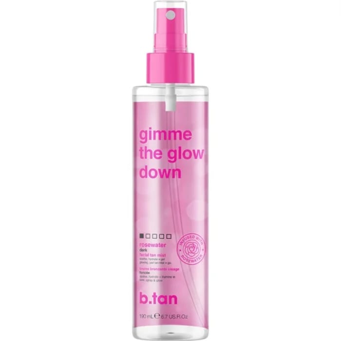 B.tan Gimme The Glow Down Rosewater Facial Tan Mist
