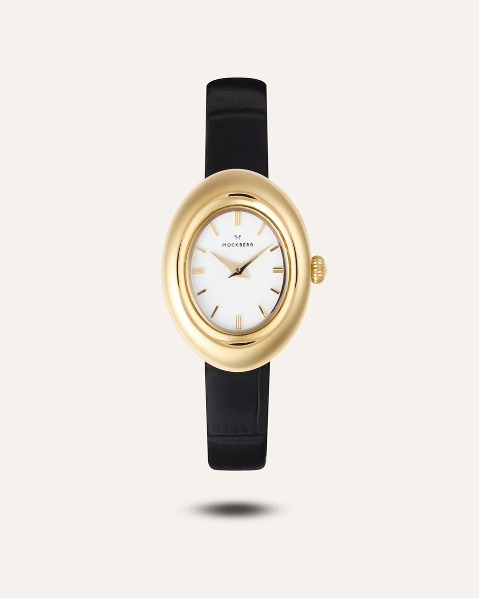 Mockberg Belle Oval Gold Leather Watch