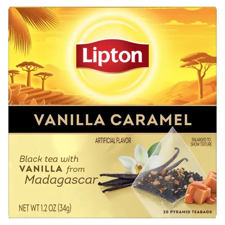Lipton Vanilla Caramel Black Tea 20 Pyramid Tea Bags