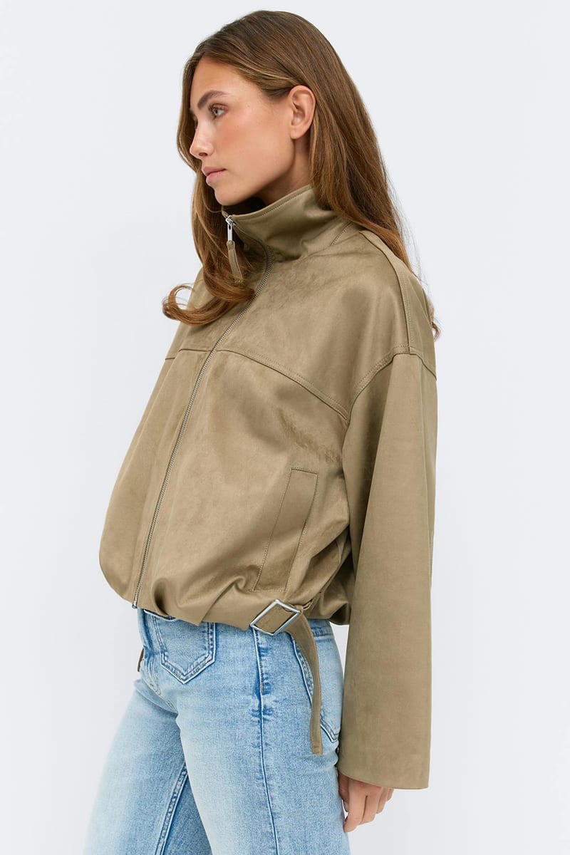 Gina Tricot Faux Suede High Neck Jacket