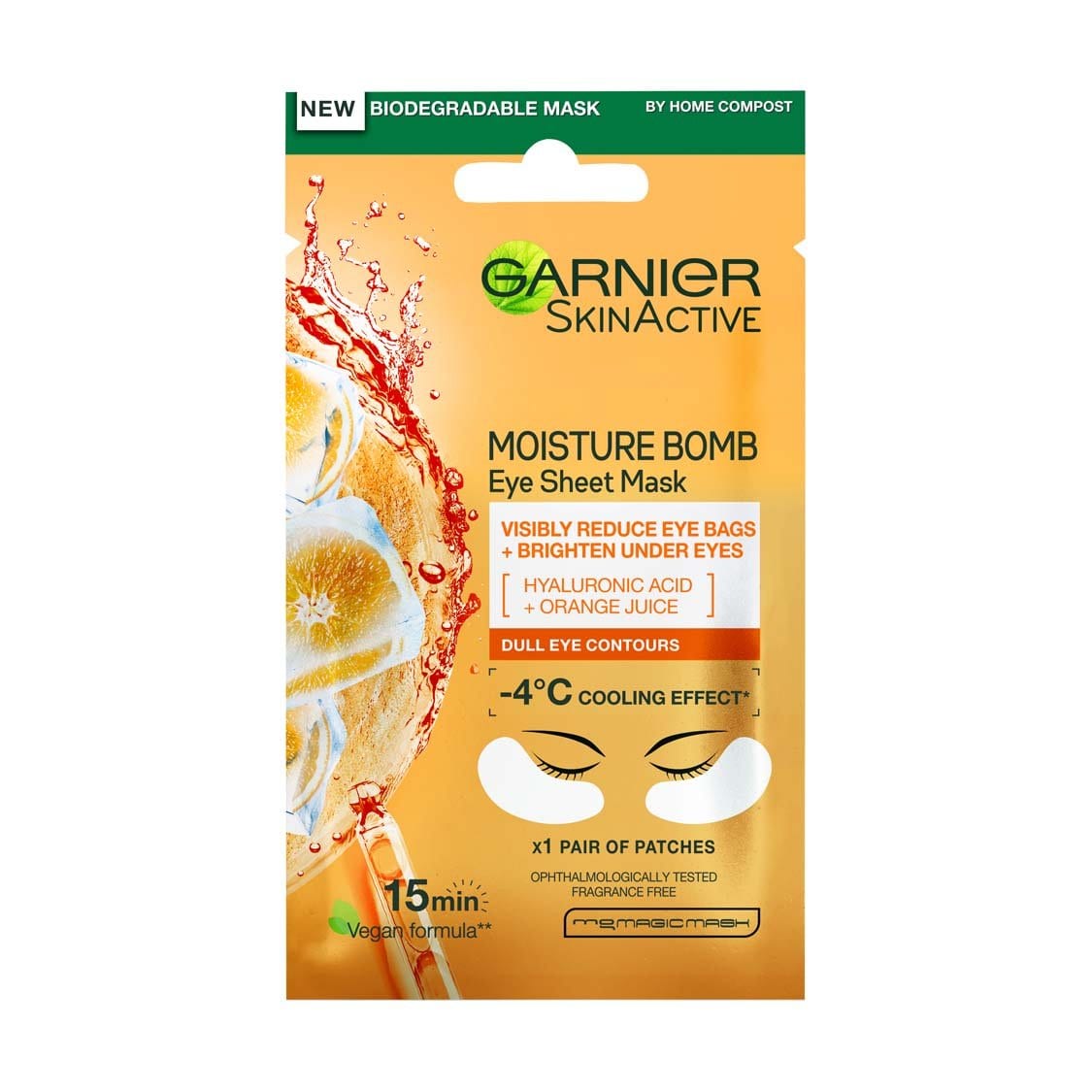 Garnier SkinActive Moisture Bomb Eye Tissue Mask Orange Juice & Hyaluronic Acid