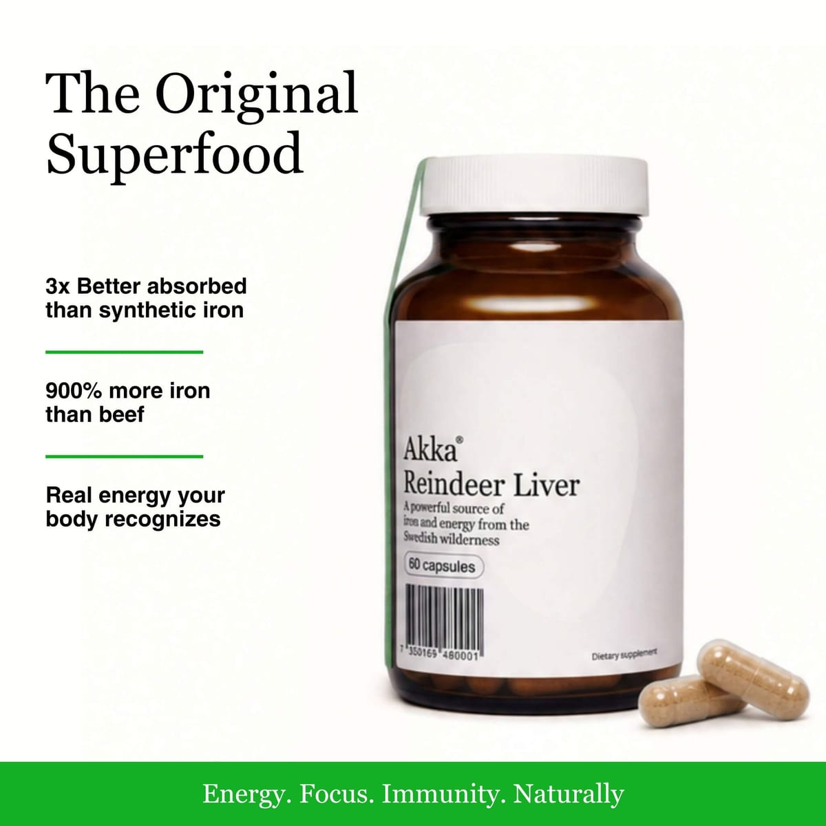 akka.health Reindeer Liver Capsules