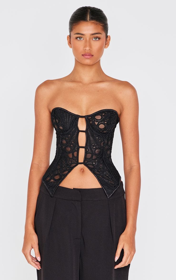 PrettyLittleThing Lace Split Hem Corset