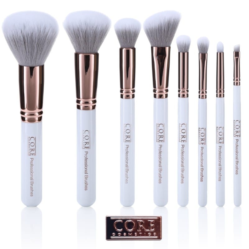 Core Cosmetics Vita Rose Guld 8 Set Professionella Borstar